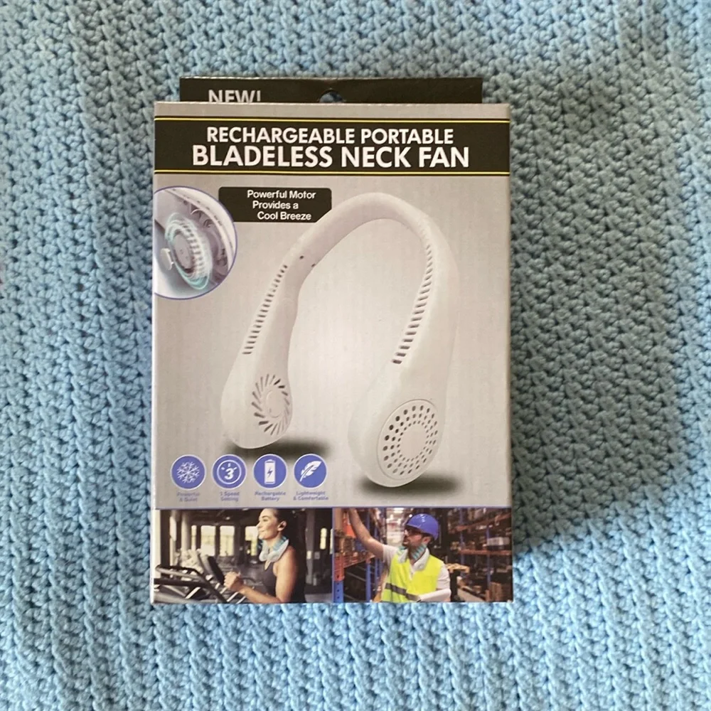 New In Box Rechargeable Portable Bladeless Neck Fan